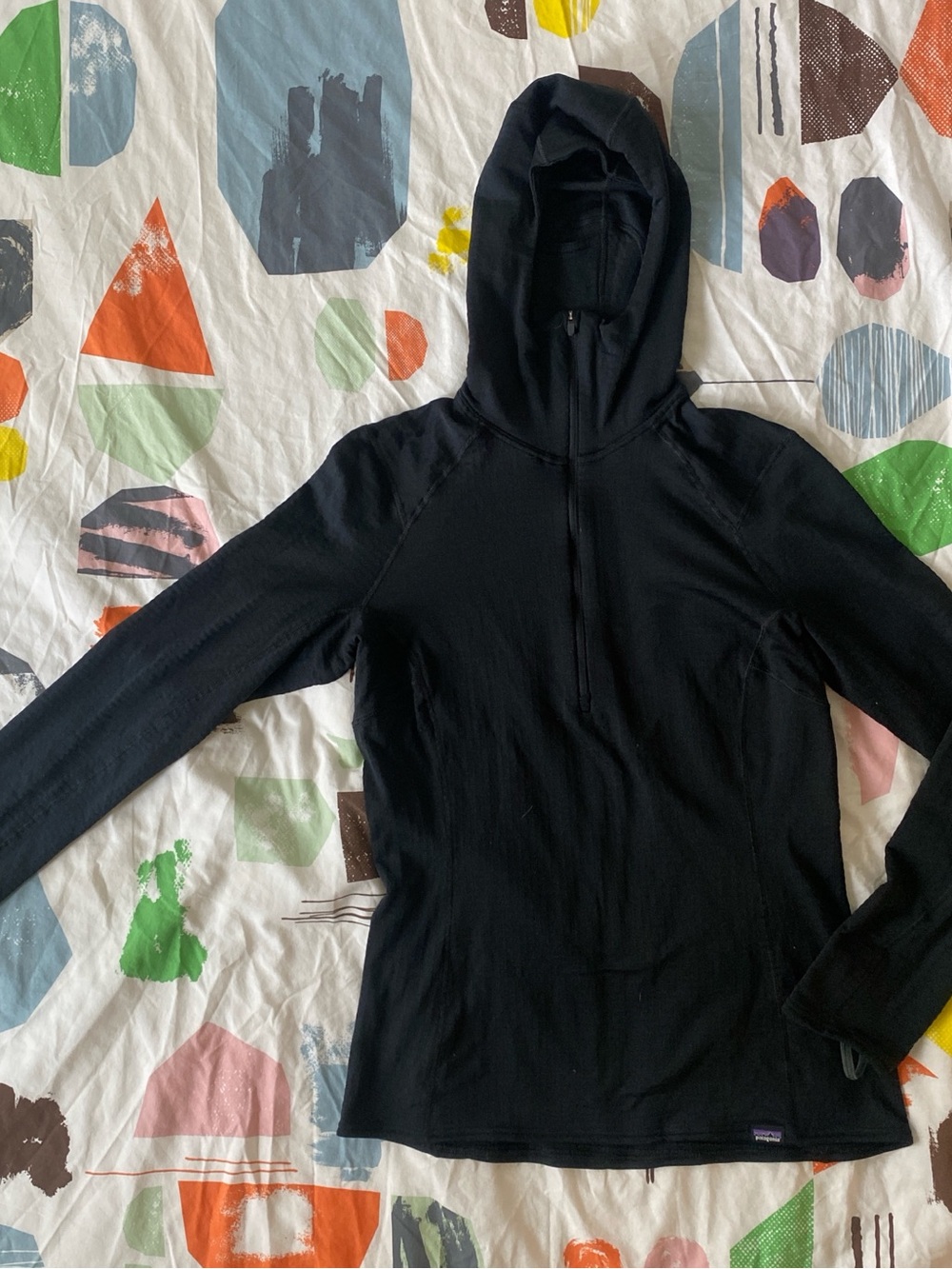 Patagonia Black Half-Zip Hooded Pullover